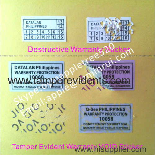 Warranty Invalid If Seal Tampered Stickers