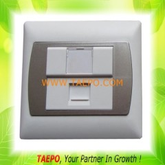 1-port AP tyoe 86 x 86mm faceplate with silver frame