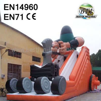 Custom Double Lanes Inflatable Woodcutter Slide