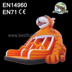 Cute Inflatable Tiger Slide For Kids