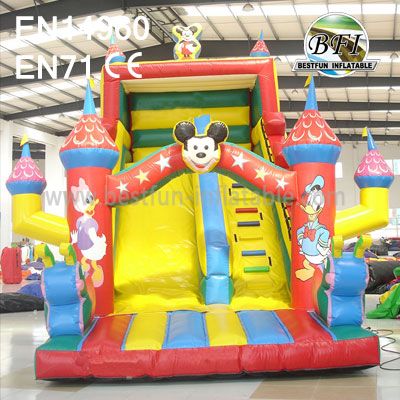 Kids Outdoor Inflatable Mickey Castle Slide