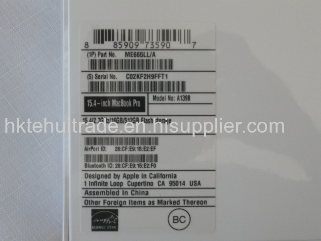 DHL Free cheap wholesale original new Apple MacBook Pro ME665LL/A Retina Display 15.4 16GB i7 512GB Factory Sealed 
