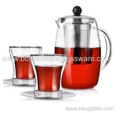 Hand Blown Pyrex Glass Teaware Set