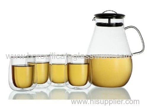 Innovative Design Mouth Blown Glass Teaware Set