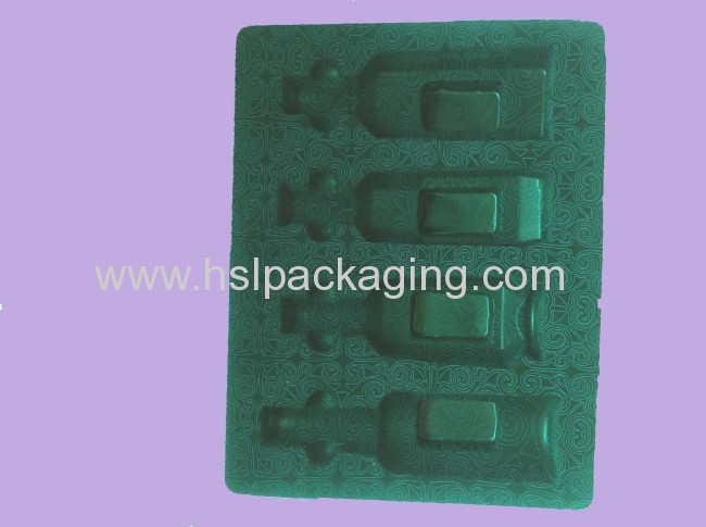 Plastic Green Flocking Tray For Cosmetic