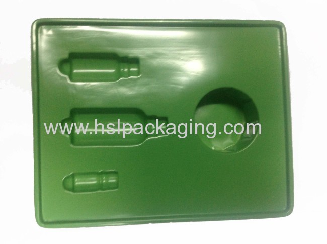 Plastic Green Flocking Tray For Cosmetic