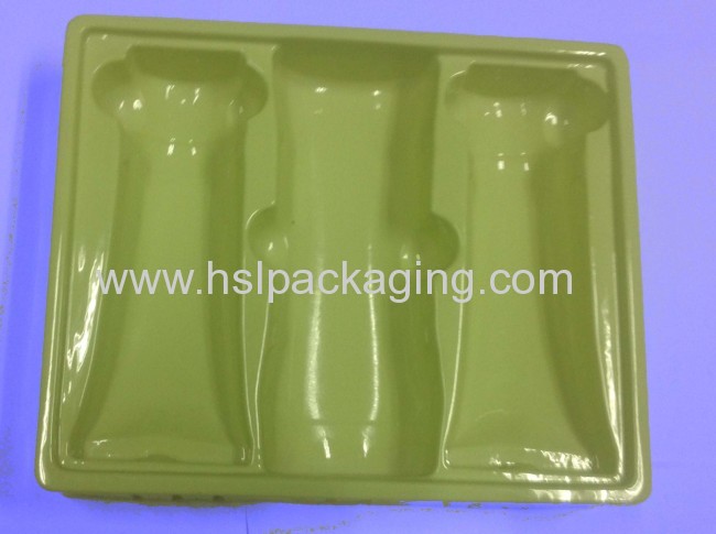 beautiful red color PS flocking tray for cosmetic