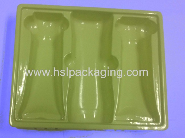 PP PET Cosmetics flocking blister clamshell tray