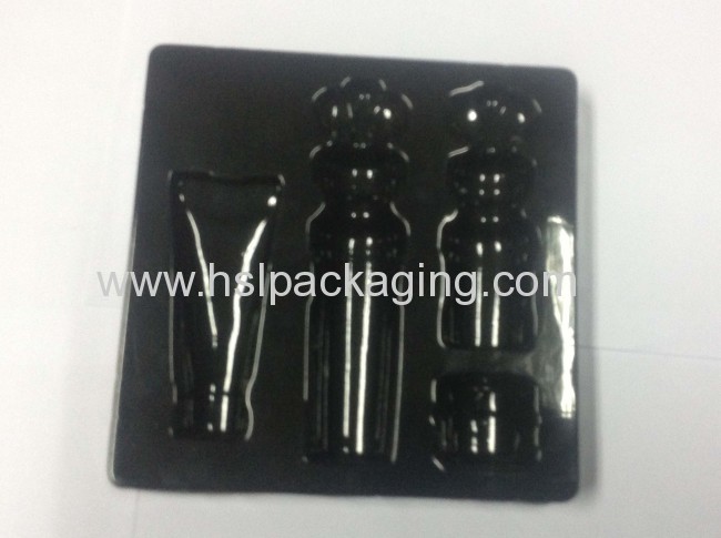 White plastic ps flocking tray box for face cleaning packaging