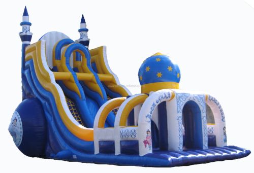 Big Blue Inflatable Castle Slide