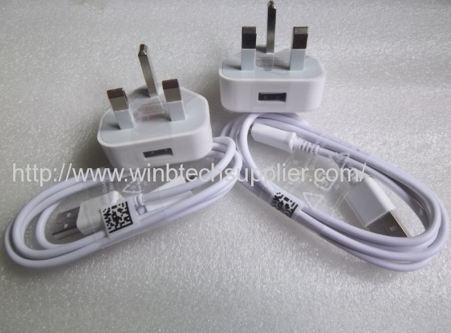 USB Charger 1A UK Plug Wall Charger + MICRO USB Cable For Samsung Galaxy S4 I9500