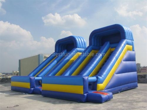 Small Blue Inflatable Slide Double