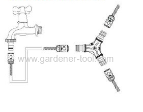 Plastic Y Hose Fitting to joint 3pcs quick connector together