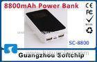 Black Rechargeable Power Bank With 8800mAh External Battery SC-8800