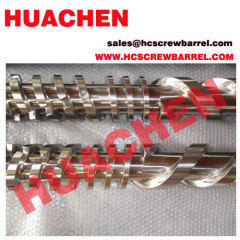 Parallel bimetallic twin screws