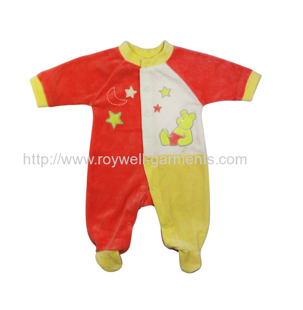 Half red and half yellow and white baby Jumpsuit 