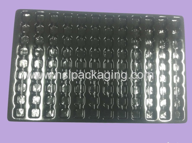 flocked PS blistet tray for cosmetic