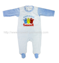 Cute pattern with sky bule and white baby jumpsuit