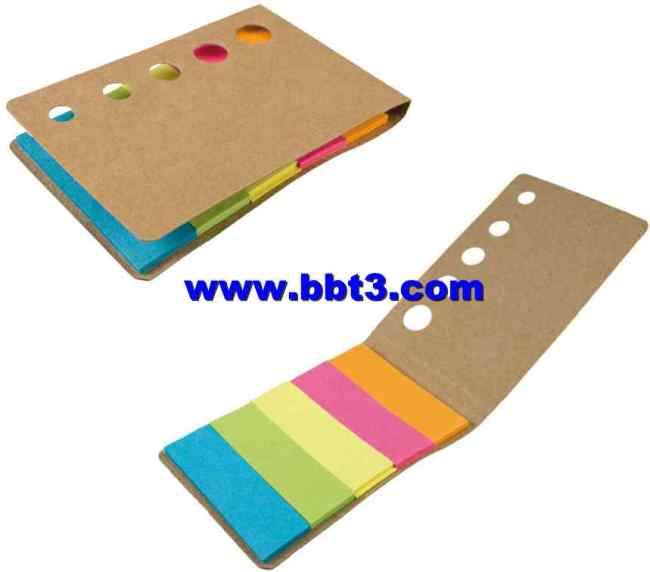 Promotional eco paper sticky notes with five holes