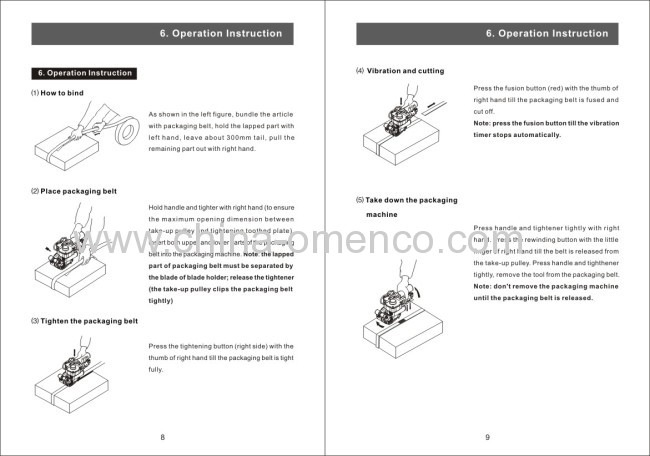 Pnuematic strapping tool for PET