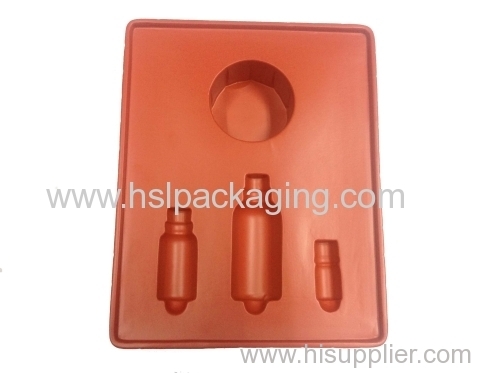 Cosmetic flocking tray for different products