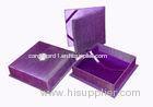350g Ivory Board Purple Cardboard Chocolate Boxes For Gift Packing With Ribbon , 25 X 10 X 7cm