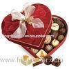 Heart Shaped Red Cardboard Chocolate Box With Covering Velvet / Butterfly Tie