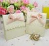 Elegent Durable Grey Board / Ivory Cardboard Chocolate Box With Pink Butterfly Tie