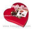 Red Heart Shaped Rigid Cardboard Chocolate Box With Pantone / CMYK UV Coating