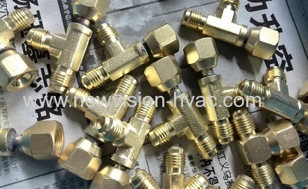 Brass Tee Access Fitting - Charging Valve