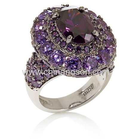 Oval Simulated Amethyst Ring