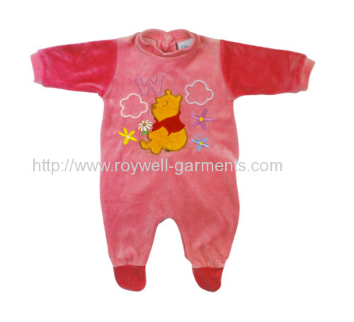 Baby girl romper with nice emb. on the front chest