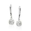 CZ dangle Earrings in 14k White Gold