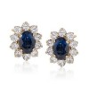 Sapphire CZ Earrings in 14kt Yellow Gold