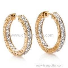 Vintage-Inspired Round Pave Hoop earring