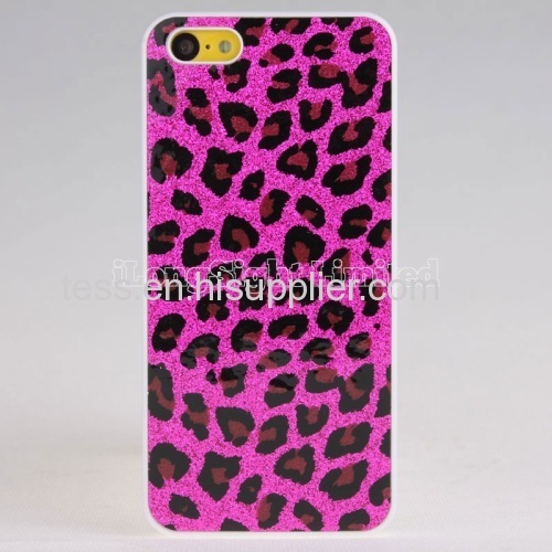 best price for Leopard Print Glitter Plastic Hard Case For iPhone 5C