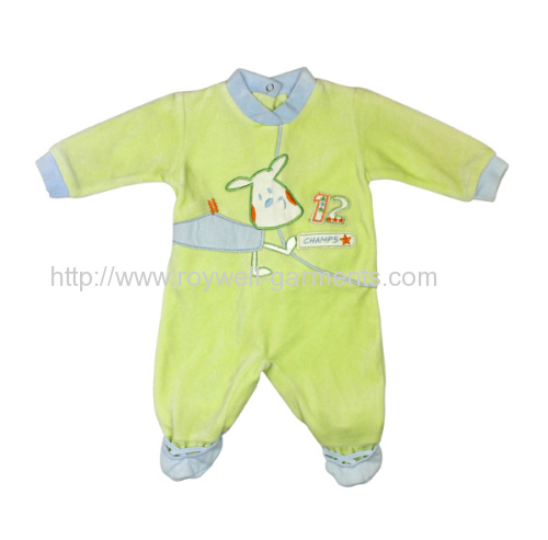 Grass green NRMG4313 Baby velour romper