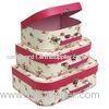 Glossy Lamination Handmade Cardboard Suitcase Box With Iron Handle For Kids