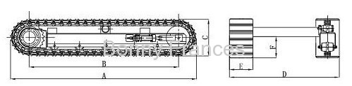 Rubber track undercarriage system with load capacity of 2 ton 