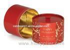 Aqueous Coating Red Round Cardboard Tube Packaging For Gift , Jewelry Boxes