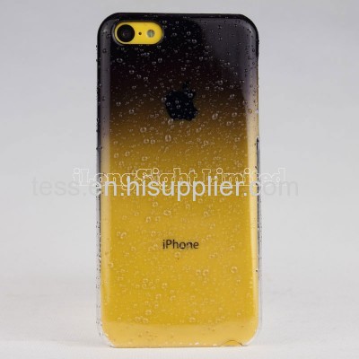 brand new for Gradient Color Raindrop Transparent Hard Plastic Case For iPhone 5C