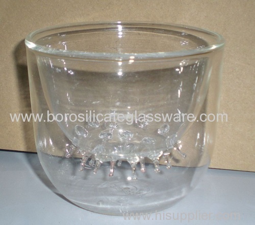 Borosilicate glass hand blown double wall glass tumblers