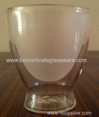 Sand Blasted Double wall Glass tumbers Glass coffee cups