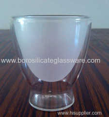 Sand Blasted Double wall Glass tumbers Glass coffee cups