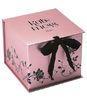 Custom Printed Pink Personalized Packaging Box For Skin Care Cream With Black Butterfly Ribbon
