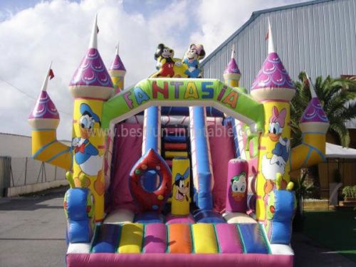 Hot Sale Mickey Inflatables Castle With Slides