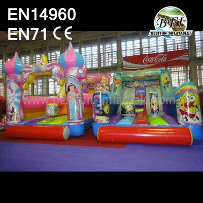 Children Inflatable Princess & Spongebob Bouncer Slide Castle