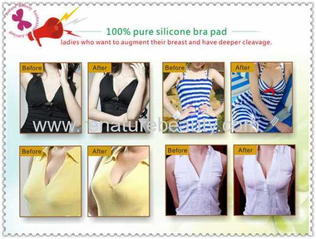 Big cup breast enhancer with Nature Beauty silicone bra pads enhancer