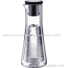 Hand Blown Double wall Glass water Carafe