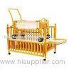 Nature Color Adjustable Baby Wooden Cribs With Small Cradle Inside